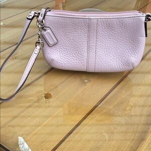 Coach Light Pink Leather Wristlet